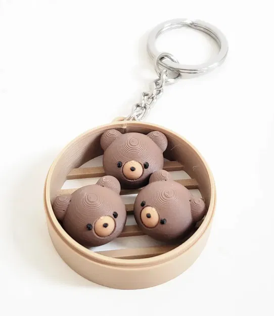 Móc khóa Fidget hình bánh bao gấu (Dim Sum) - Image 3