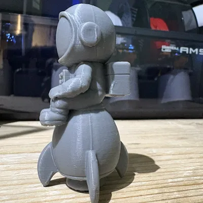 Mô hình 3D phi hành gia ngồi trên tên lửa cực đẹp