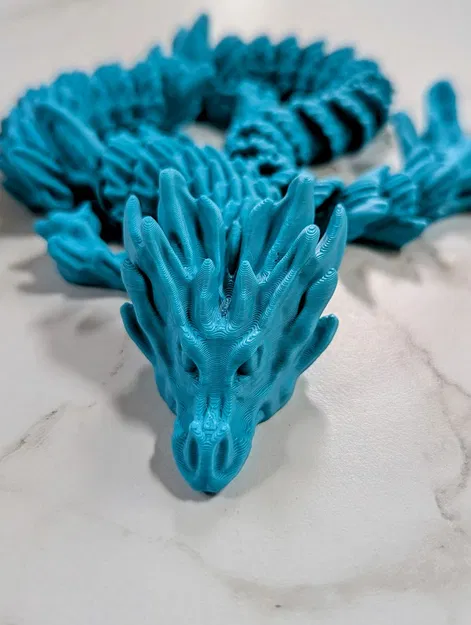 Mô hình rồng nước Aqua Dragon 3D linh hoạt in không cần hỗ trợ - Image 2
