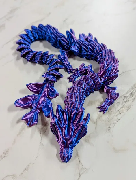 Mô hình rồng nước Aqua Dragon 3D linh hoạt in không cần hỗ trợ - Image 3