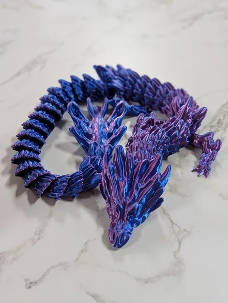 Mô hình rồng nước Aqua Dragon 3D linh hoạt in không cần hỗ trợ - Image 5