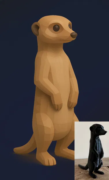 Mô hình chú chồn Meerkat đứng gác trang trí in 3D - Image 1