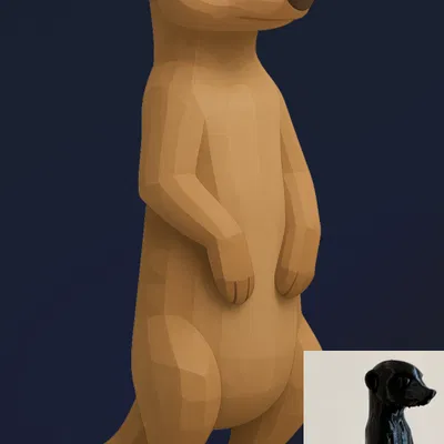 Mô hình chú chồn Meerkat đứng gác trang trí in 3D