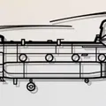 Mô hình trực thăng Chinook CH-47 treo tường trang trí 3D - Thumbnail 1