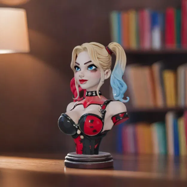 Mô hình tượng bán thân Harley Quinn in 3D cực chất - Image 1