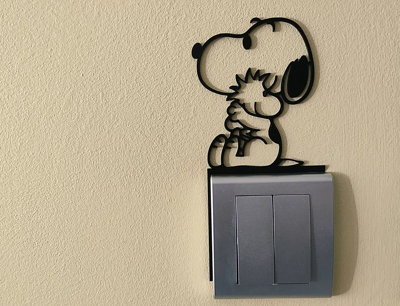 Snoopy trang trí công tắc / ổ cắm điện – Mẫu in 3D 23 - Image 1