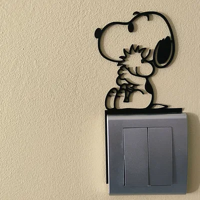 Snoopy trang trí công tắc / ổ cắm điện – Mẫu in 3D 23