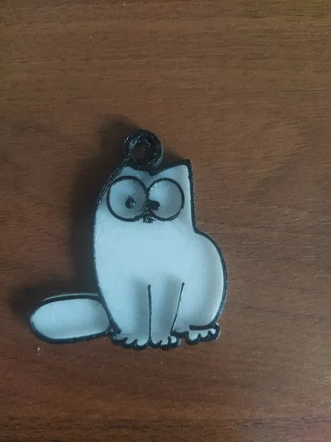Móc khóa mèo Simon's Cat thiết kế đặc, bền đẹp cho in 3D - Image 1