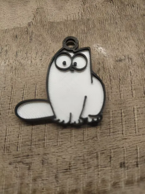 Móc khóa mèo Simon's Cat thiết kế đặc, bền đẹp cho in 3D - Image 2