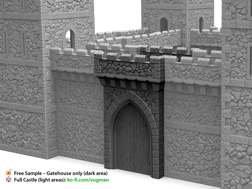 Nhà Cổng Lâu Đài Trung Cổ Lắp Ghép – Địa hình Wargaming 28mm, In 3D bởi VogMan - Image 2
