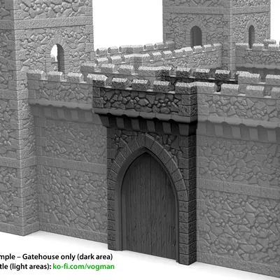 Nhà Cổng Lâu Đài Trung Cổ Lắp Ghép – Địa hình Wargaming 28mm, In 3D bởi VogMan