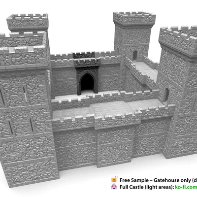 Nhà Cổng Lâu Đài Trung Cổ Lắp Ghép – Địa hình Wargaming 28mm, In 3D bởi VogMan
