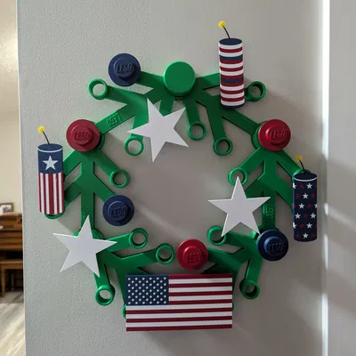 Đồ trang trí lễ 4/7 cho vòng hoa Giant Lego Wreath (Yêu cầu AMS)