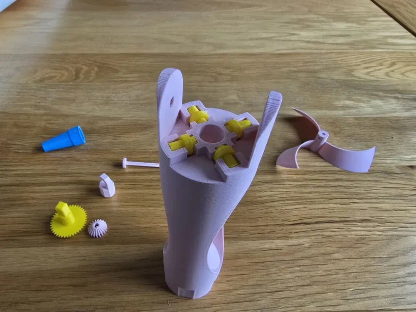 Quạt cầm tay chạy bằng dây thun (Rubber Band Powered Fan) - Image 6