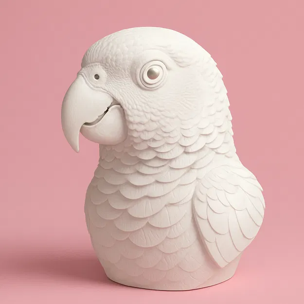 Mô hình 3D Vẹt xám Châu Phi (African Gray Parrot) đầy chi tiết - Image 1