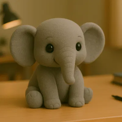 Mô hình chú voi con 3D dễ thương trang trí bàn làm việc