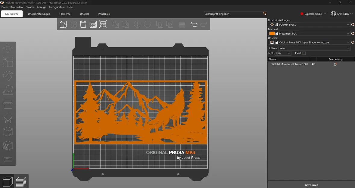 WallArt Mountains Wolf Nature 001 - Tranh treo tường nghệ thuật 3D - Image 2