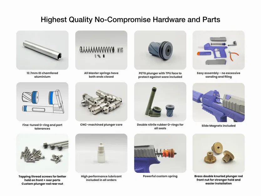 Znc Aus - Súng Nerf lục lặc mạnh mẽ, nạp đạn qua băng, lên tới 200FPS - Image 5