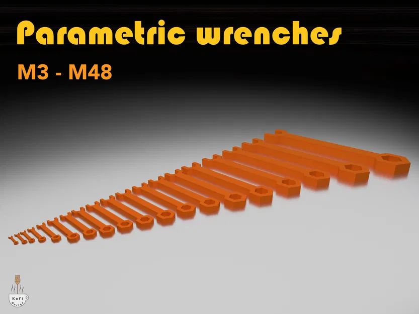 Bộ cờ lê tham số in 3D đa năng từ kích thước M3 đến M48 - Image 1