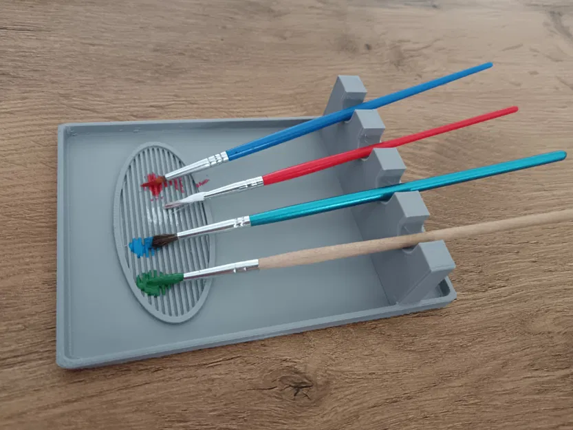 Giá đỡ và khay làm sạch cọ vẽ tiện lợi cho họa sĩ - Image 1