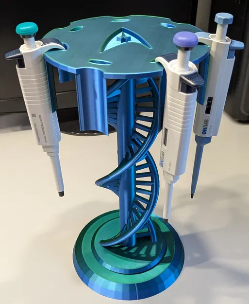 Giá đỡ pipette xoay kèm mô hình xoắn DNA, có thể tùy chỉnh - Image 1