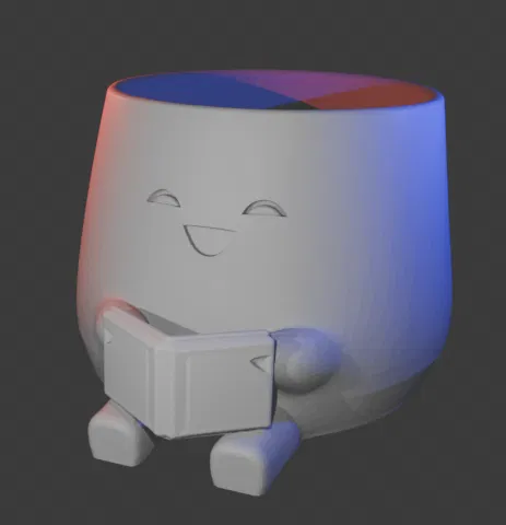 Chậu cây trang trí hình nhân vật đọc sách đáng yêu - Image 1