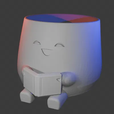 Chậu cây trang trí hình nhân vật đọc sách đáng yêu