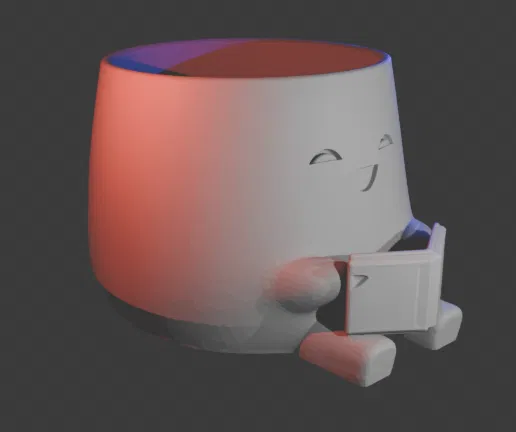 Chậu cây trang trí hình nhân vật đọc sách đáng yêu - Image 2