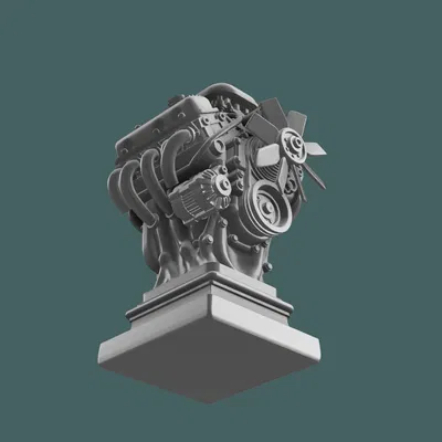 Tượng Động Cơ V8 (V8 Engine Statue)