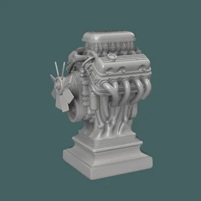 Tượng Động Cơ V8 (V8 Engine Statue)