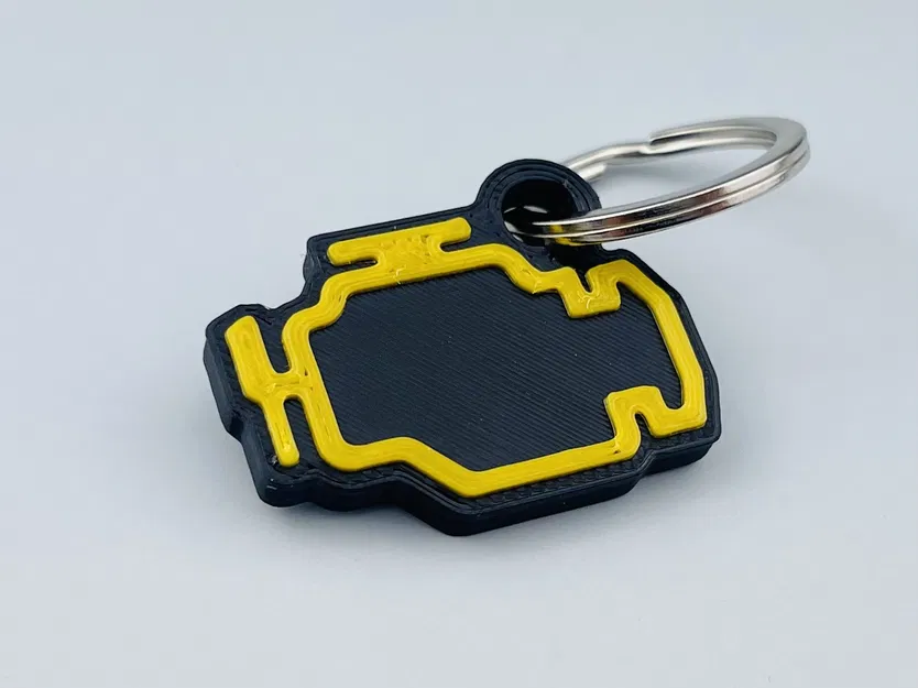 Móc khóa biểu tượng đèn báo kiểm tra động cơ (Check Engine Light) - Image 1