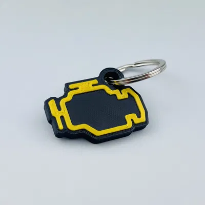 Móc khóa biểu tượng đèn báo kiểm tra động cơ (Check Engine Light)