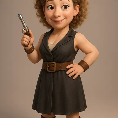 Mô hình 3D nhân vật River Song trong Doctor Who phong cách hoạt hình