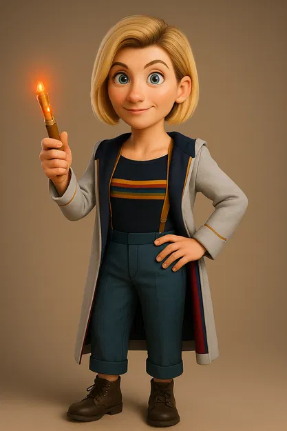 Mô hình 3D Doctor thứ 13 (The 13th Doctor) phong cách Chibi - Image 1
