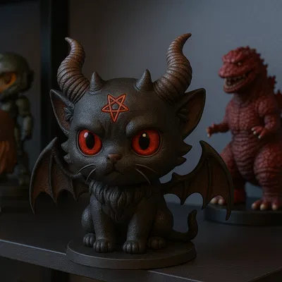 Mô Hình 3D Mèo Ác Quỷ Chibi - Đồ Decor Cực Ấn Tượng