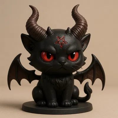 Mô Hình 3D Mèo Ác Quỷ Chibi - Đồ Decor Cực Ấn Tượng