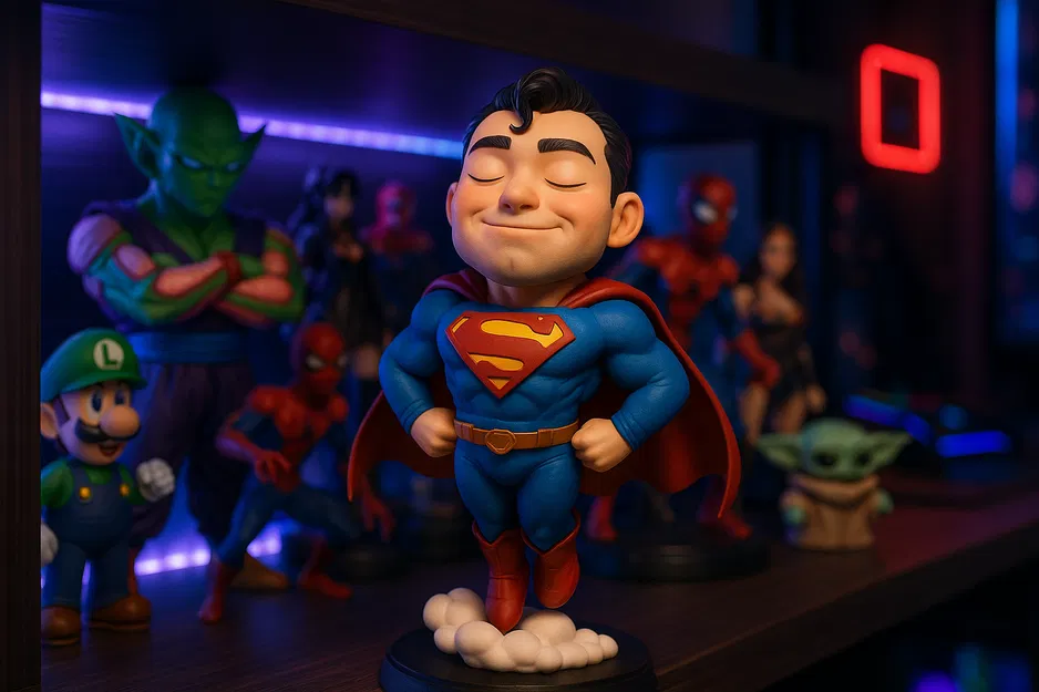 Superman Đang Bay - Mô Hình 3D Phong Cách Chibi - Image 1