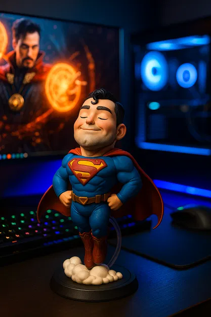 Superman Đang Bay - Mô Hình 3D Phong Cách Chibi - Image 2