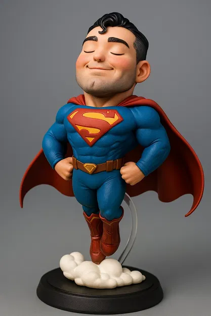 Superman Đang Bay - Mô Hình 3D Phong Cách Chibi - Image 3