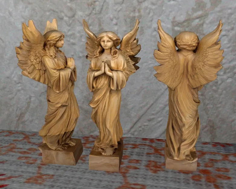 Tượng Thiên Thần chắp tay trên bệ vuông - Không cần support, sẵn sàng cho in FDM, dễ tô màu - Image 1