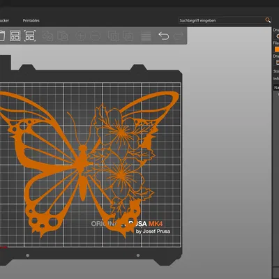 WallArt Flower Butterfly 002 - Tranh treo tường nghệ thuật 3D