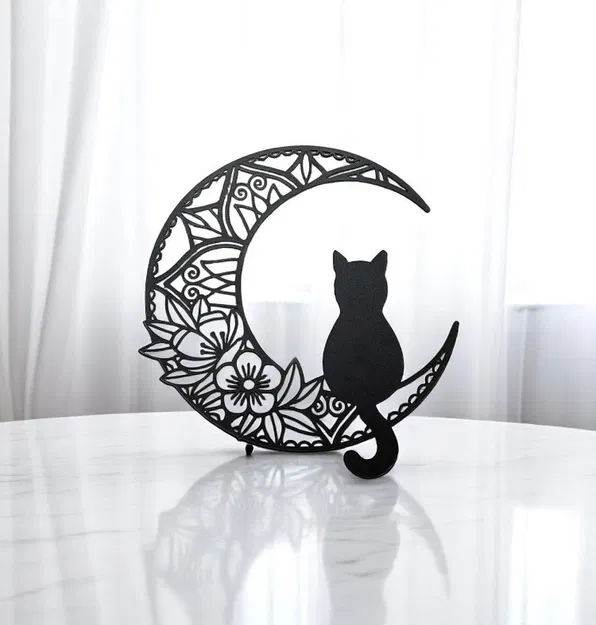 WallArt Flowers Cat - Tranh treo tường 3D hình mèo và hoa độc đáo - Image 1