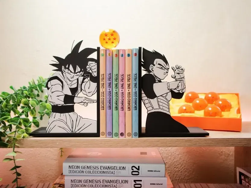 Chặn sách Son Goku và Vegeta (bộ 2 cái) | Dragon Ball Fan Art - Image 1