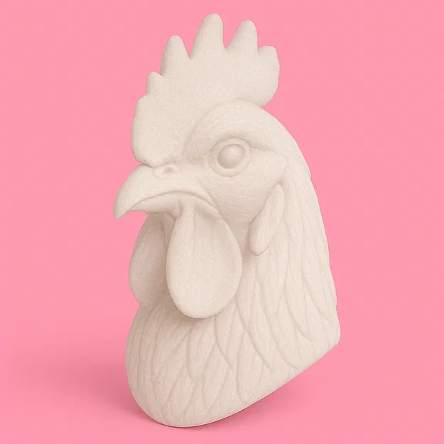Mô hình 3D đầu gà trống (Chinese Zodiac Rooster Head) tinh xảo - Image 1