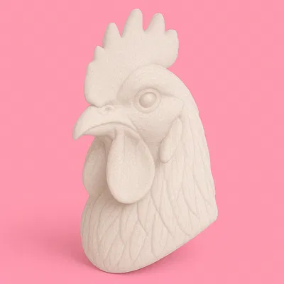 Mô hình 3D đầu gà trống (Chinese Zodiac Rooster Head) tinh xảo