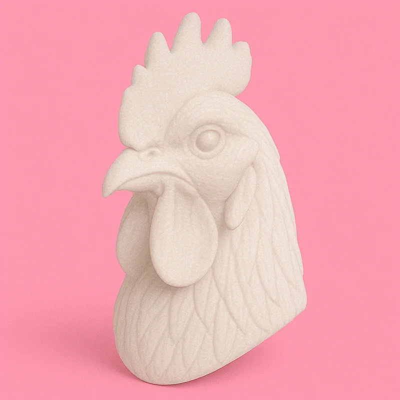 Mô hình 3D đầu gà trống (Chinese Zodiac Rooster Head) tinh xảo