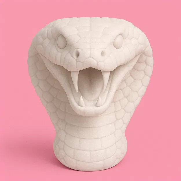 Tải miễn phí mô hình đầu rắn hổ mang 3D (Chinese Zodiac Cobra) - Image 1