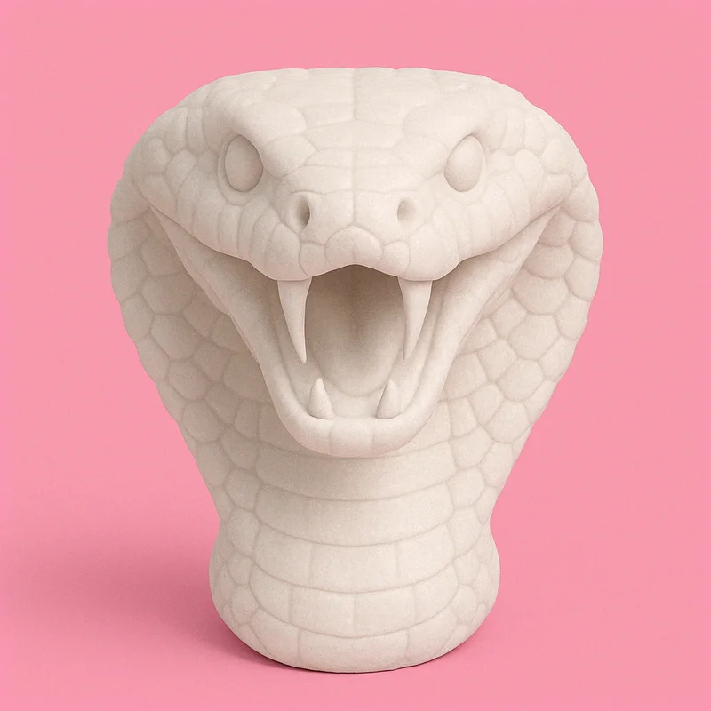 Tải miễn phí mô hình đầu rắn hổ mang 3D (Chinese Zodiac Cobra)