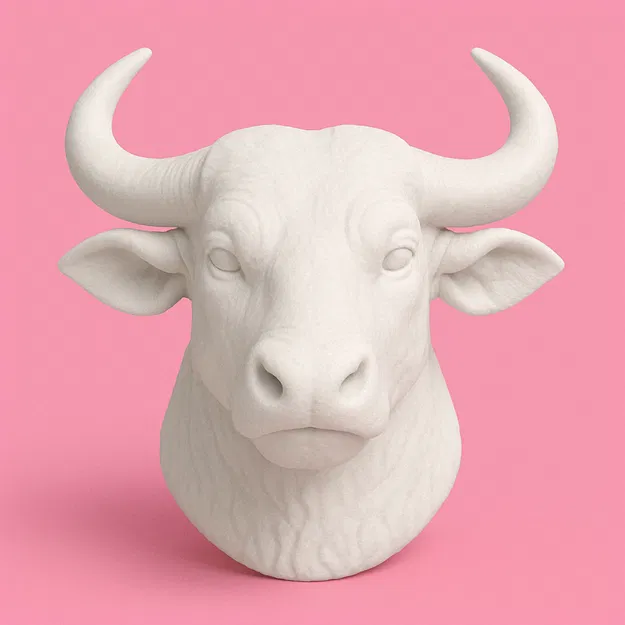 Mô hình 3D đầu trâu phong thủy 12 con giáp đẹp mắt - Image 1