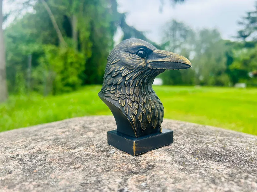 Mô hình tượng đầu quạ (crow) 3D nghệ thuật trang trí bàn làm việc - Image 1